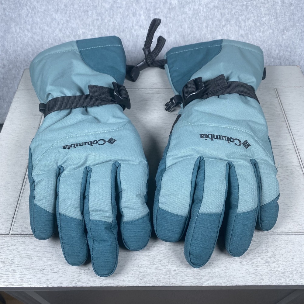 Columbia Omni-Tech Winter Gloves Mens Small Teal Blue Omni-Heat
